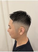 ビジネス×フェードカット アップバングショート