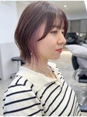イヤリングカラーくびれボブインナーカラー20代