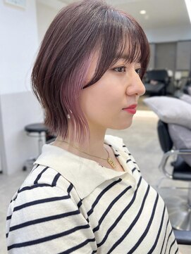 グラフ 銀座(GRAFF) イヤリングカラーくびれボブインナーカラー20代