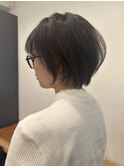 大人ラフウェーブ20代30代40代ボブブラウンスウィングショート