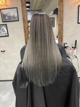 サニー 渋谷(SUNNY) バレイヤージュ、ハイライト、レイヤーロング、グレーベージュ