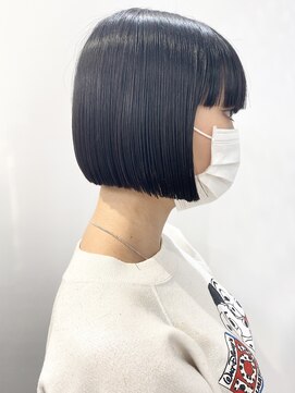 モリオフロムロンドン 松戸店(Morio from London) 【松戸　石山千尋】黒髪切りっぱなしミニボブワイドバング