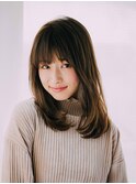 黒髪/グレーベージュ/レイヤーロング/酸性ストレート/髪質改善