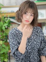 カバーヘア ブリス 志木南口駅前店(COVER HAIR bliss)&nbsp;グレーベージュ前下がり小顔ボブ前髪パーマh3志木20代30代40代