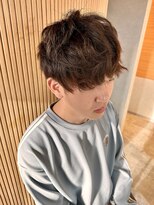 イェル(ELL.) くせ毛風刈り上げパーマツーブロック学生カット外国人風