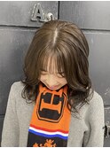 ブリーチなしカラー　モカブラウン　春カラー