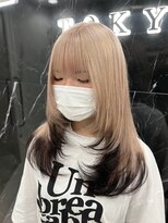 ラピス 渋谷本店(Lapis) エンドカラー/レイヤーカット/ミルクティーベージュ/髪質改善