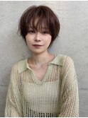 シースルーバング大人可愛いふんわり小顔ショートボブ☆