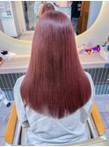 秋髪秋カラーくすみレッド暖色系カラーロング横浜N