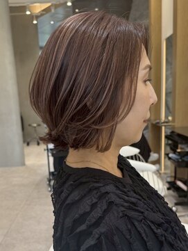 ソワネ 表参道(soigne) 表参道白髪ぼかしレイヤーボブウルフショートヘアベージュ40代