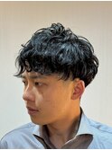ツーブロックマッシュ×ニュアンスパーマ