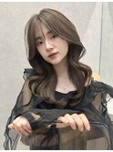 韓国レイヤーカット/くびれ巻き/前髪顔周り/セミディ[門前仲町]