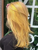 ドォート(Dote hair make) 【菜月style】イエロー×ブロンドのかきあげデザイン