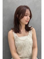 ラベルムバイエーケー(La Belleme by AK)&nbsp;艶チェリーブラウン外ハネミディ