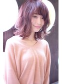 [vicushair]春髪pink×グレージュ×ラフ外巻きロブ