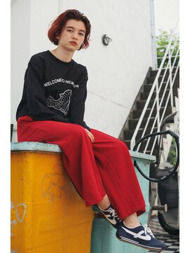 ラグ(log) エフォートレスボブ×センターパート×ポップカラー