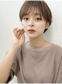 大人可愛い20代30代40代耳掛け前下がりショートボブ丸みショート