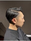 ビジネスフォーマル ツーブロックショート 七三オールバック