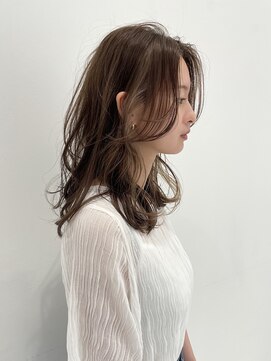 ハイブ 金沢(Hive) レイヤーカットミルクティーベージュフェイスレイヤー大人ガーリ