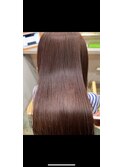 ピンクブラウン　艶髪ストレート