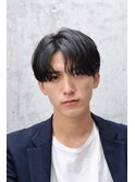 韓国ヘアカルマヘア黒髪センターパートコンマバングウルフ