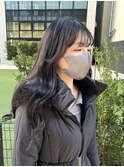 美髪 ブルーブラック 髪質改善 前髪あり ロングヘア 銀座 有楽町