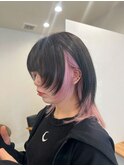 ウルフカット×ブラックピンク