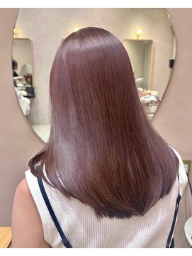 ガーデンヨコハマエスト(GARDEN YOKOHAMA est) ミディアム ピンクブラウン 暖色カラー ブリーチなし レイヤー