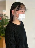 デザインカラー フェイスフレーミング ベージュカラー 黒髪 艶髪