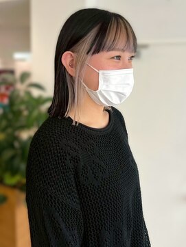 オーシャン(Ocean) インナーカラー フェイスフレーミング ベージュカラー 黒髪 艶髪