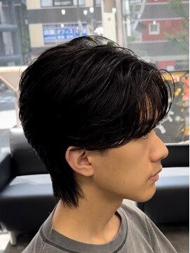 メンズサロン マウナ(men's salon Mauna) ベリーショートセンターパートダークアッシュニュアンスパーマ