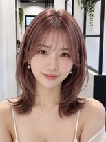 フリック 京都河原町店(FLICK)&nbsp;★ひし形レイヤーボブ/12トーン/淡いピンク/フレンチバング