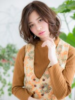 ネル 仙台(Nelu) 仙台/髪質改善/ココアブラウン×ひし形レイヤーボブパーマf