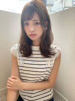 マリアバイアフロート(Maria by AFLOAT)&nbsp;【山田】細かめハイライト流しバングくびれゆるふわセミディ