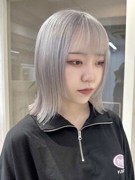 シーン(seen) ★前髪顔まわりレイヤー大人ガーリーアッシュグレー★
