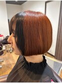 ミニボブ ハイトーンピレンジ×フェイスフレーミング