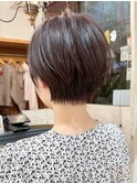 大人可愛い暗髪ショートボブショートヘアグレーベージュ横浜