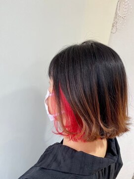 ブロッサム 北浦和店 インナーカラーブリーチハイライトデザインカラー髪質改善北浦和