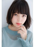 切りっぱなしボブ/ゆるパーマ/大人ボブ
