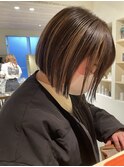 【CROP】ハイライト×ボブ×暗めカラー