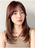 薄めバング前髪イメチェン艶感大人可愛いモテ髪ワンカール