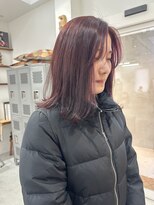 オーリーエトワ 御器所(oorry.etwa) ワインレッド髪質改善水素トリートメント顔まわりレイヤー３０代
