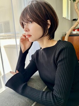 バンプ ギンザ(BUMP GINZA) 30代、40代/丸みくびれショートボブ×白髪染めハイライト/大宮