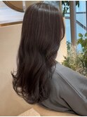 ナチュラルハイライト くすみカラー グレージュ ゆる巻き