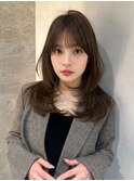 ミニウルフレイヤーカット顔周り前髪韓国ミディアムロング/銀座