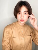 カバーヘアアンドスパ ブリス 浦和(COVER HAIR&SPA bliss)&nbsp;かき上げバング暗髪ショートウルフマッシュp1浦和20代30代40代