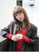 韓国/顔周りレイヤー/ダブルカラー/ベージュ/前髪新潟長岡宮関