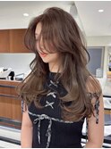 黒髪 ボブルフ ネビージュ 小顔 ワンレン スペインカール