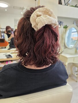 ヘアーズ 本店(HAIRZ) 《HAIRZ》平田☆ふんわりウエーブ、レッドカラー
