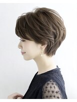 Ruufus恵比寿南/白髪ぼかしハイライト/ショートボブ/髪質改善 エアリーショートボブ×グレージュカラー